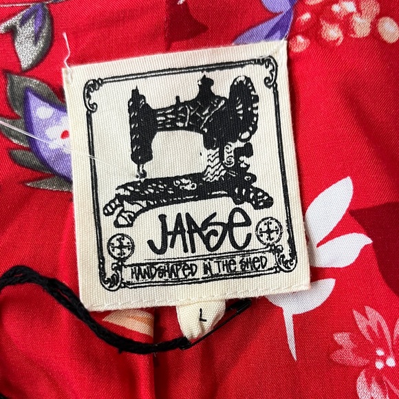 Jaase Red and White Floral Top/Jacket size large - Picture 3 of 11